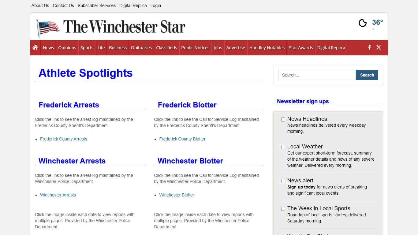 Arrests | winchesterstar.com