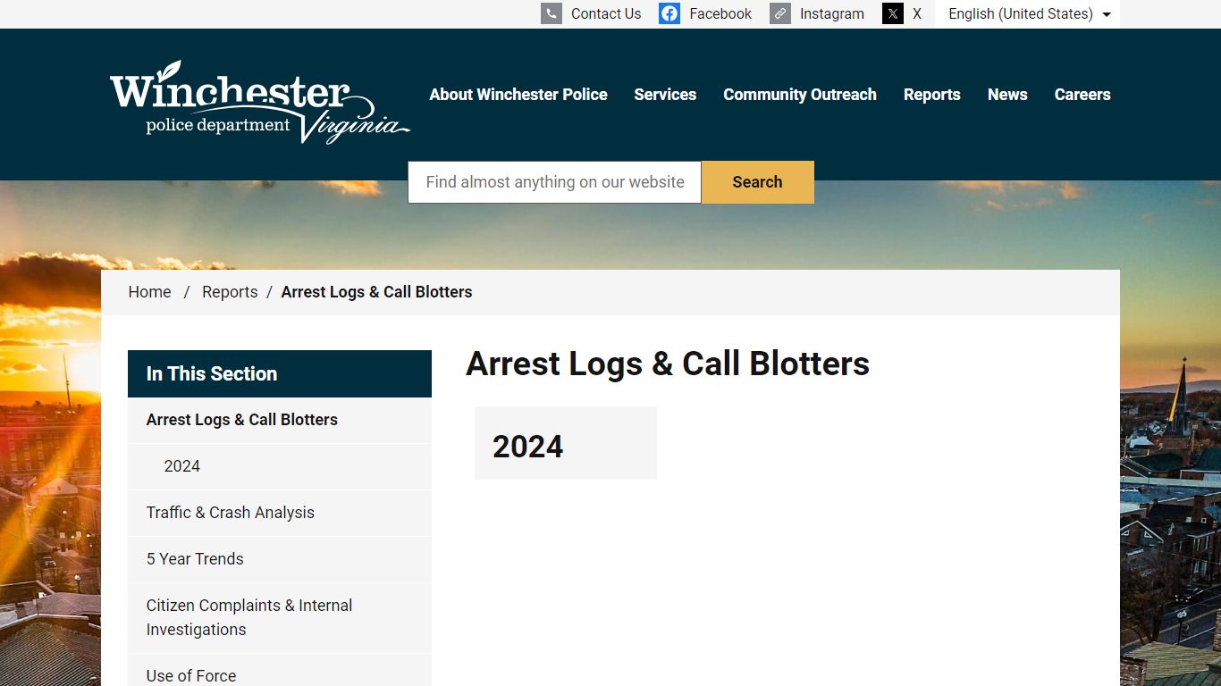 Arrest Logs & Call Blotters - Winchester Police