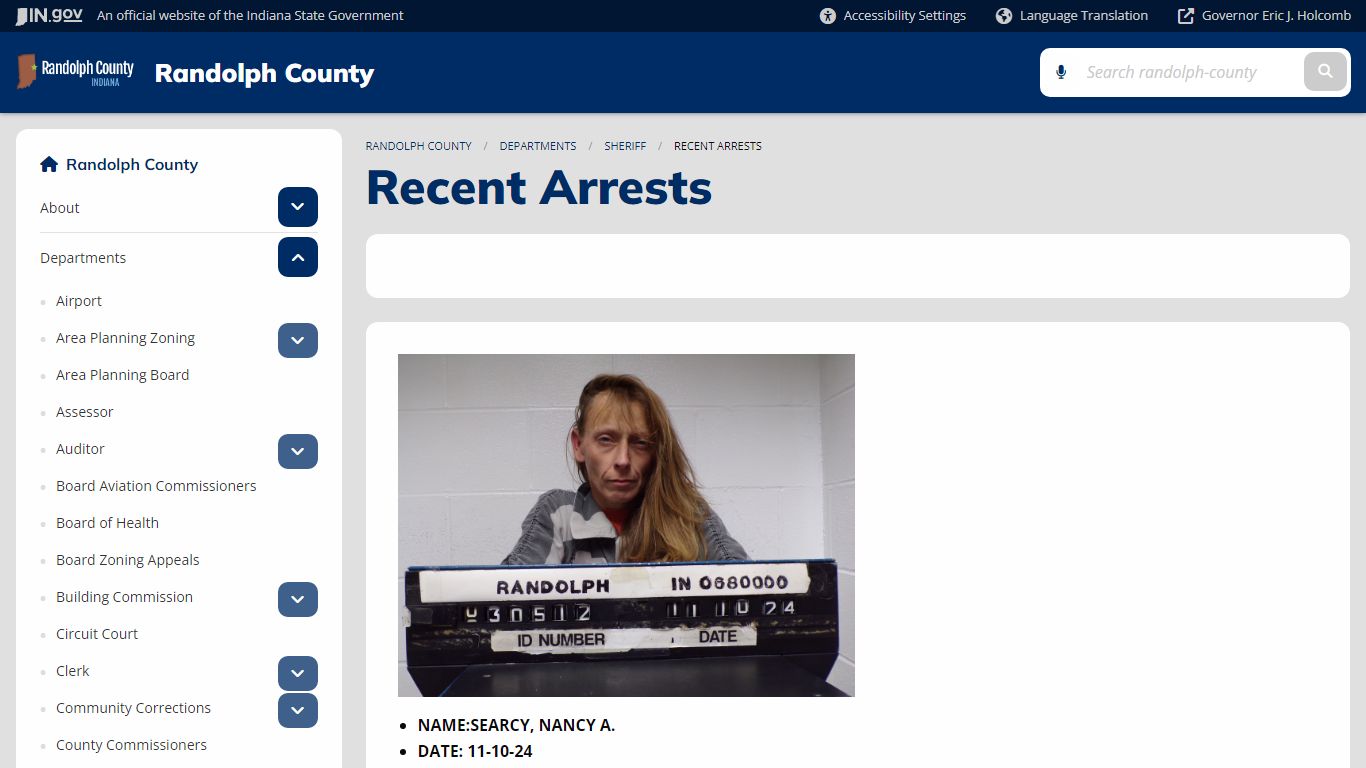 Randolph County: Recent Arrests - IN.gov